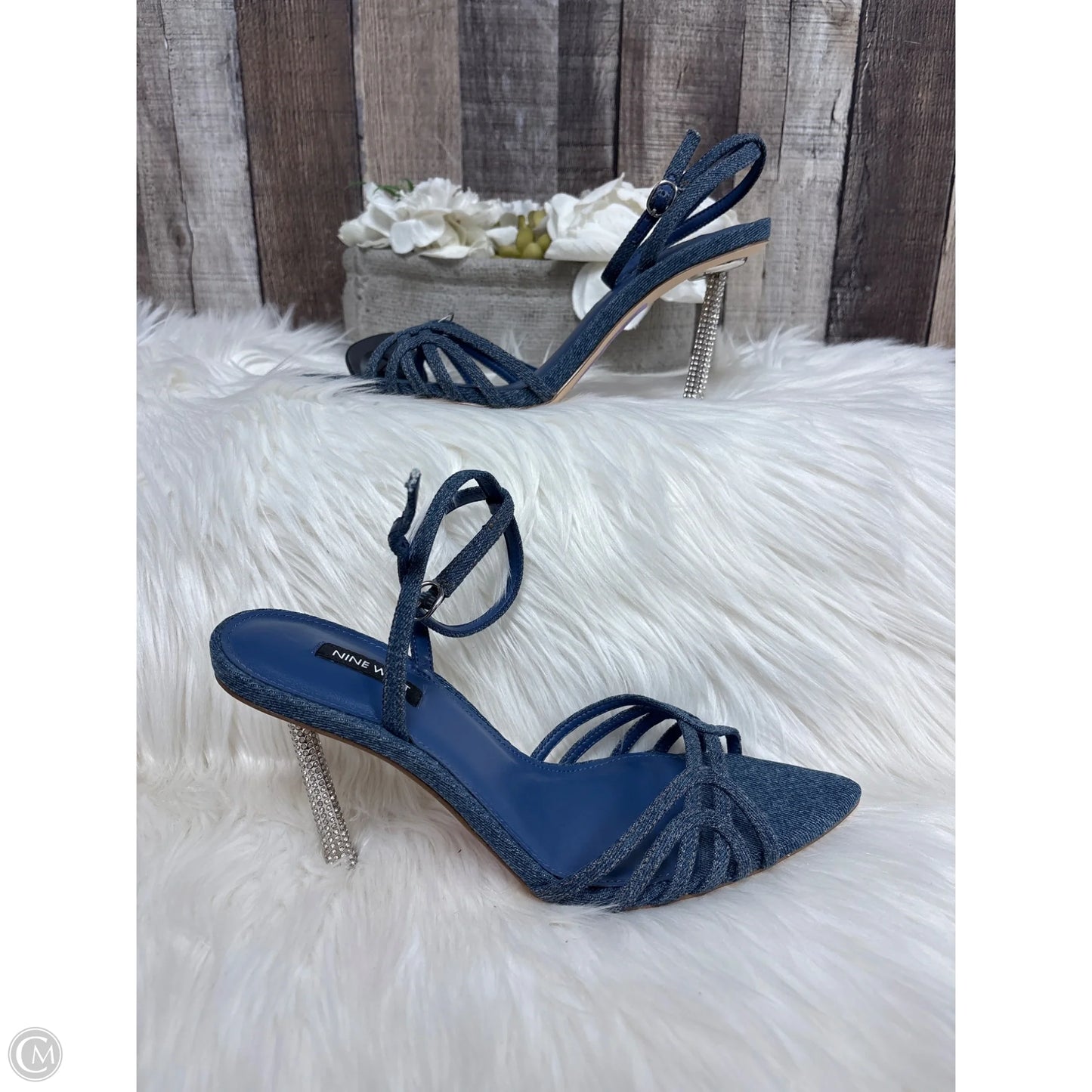 Shoes Heels Stiletto By Nine West In Blue Denim, Size: 9