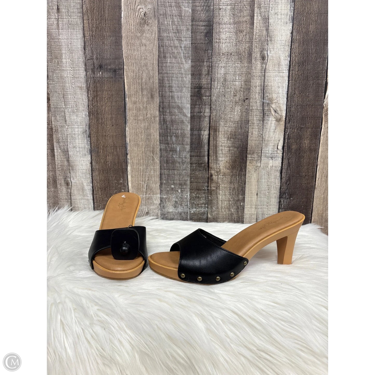 Sandals Heels Block By Sincerely Jules In Black, Size: 7.5