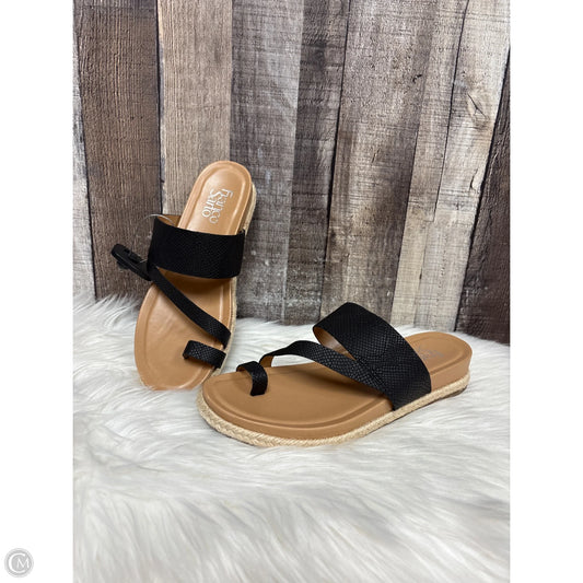 Sandals Flats By Franco Sarto In Black & Tan, Size: 7.5