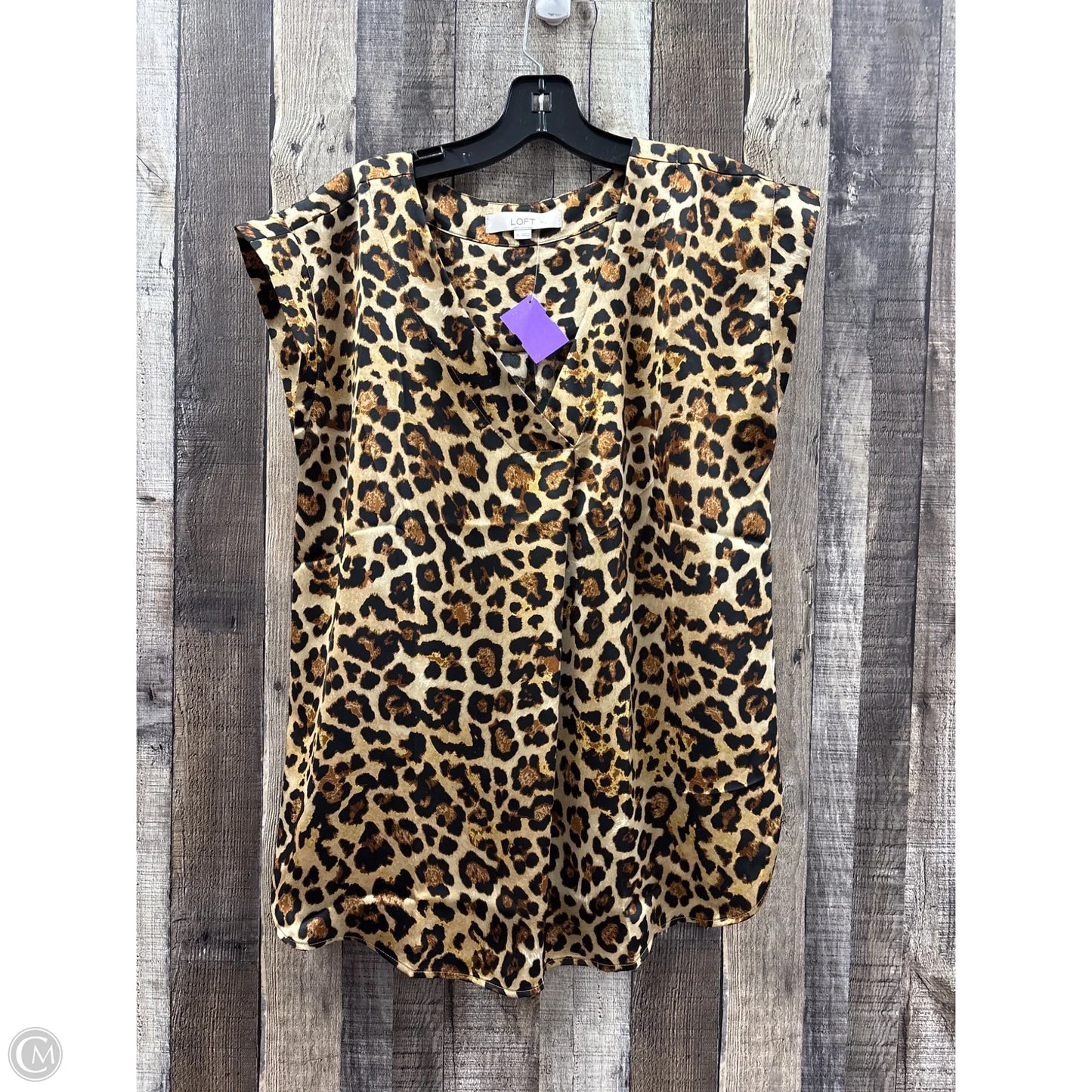 Top Short Sleeve By Loft In Animal Print, Size: M