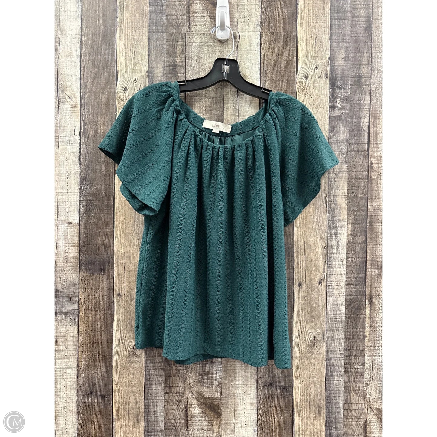 Top Short Sleeve By Loft In Green, Size: M