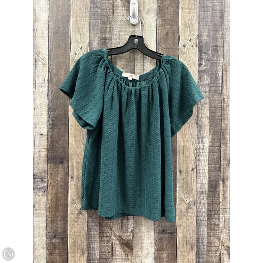 Top Short Sleeve By Loft In Green, Size: M