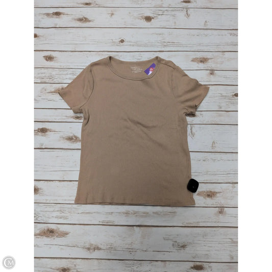Top Short Sleeve By Time And Tru In Tan, Size: L