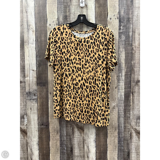 Top Short Sleeve By Nine West In Animal Print, Size: L