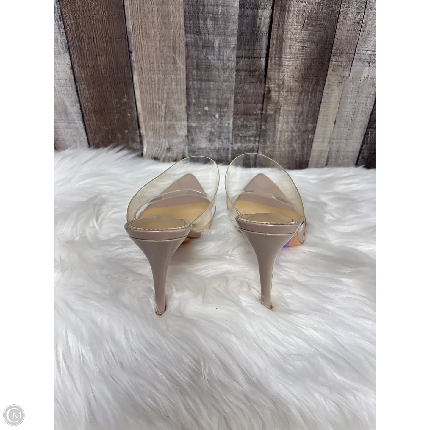 Sandals Heels Stiletto By Cme In Clear, Size: 9.5