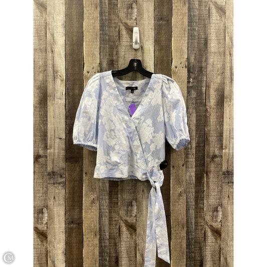 Top Short Sleeve By Banana Republic In Blue & White, Size: S
