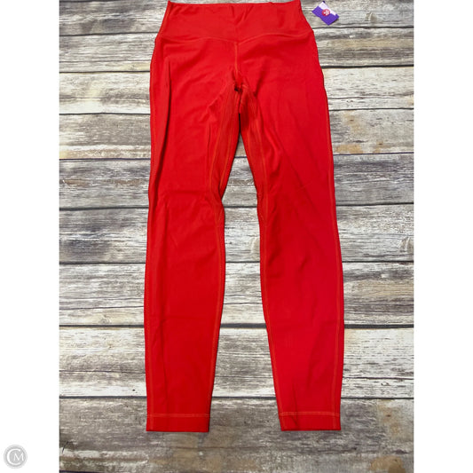 Athletic Leggings By Lululemon In Coral, Size: 8