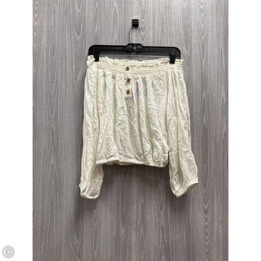 Top Long Sleeve By Vanilla Star In Ivory, Size: S