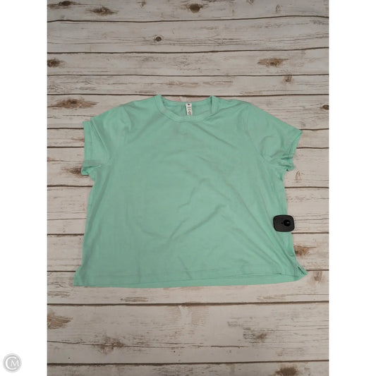 Athletic Top Short Sleeve By Lululemon In Green, Size: 10