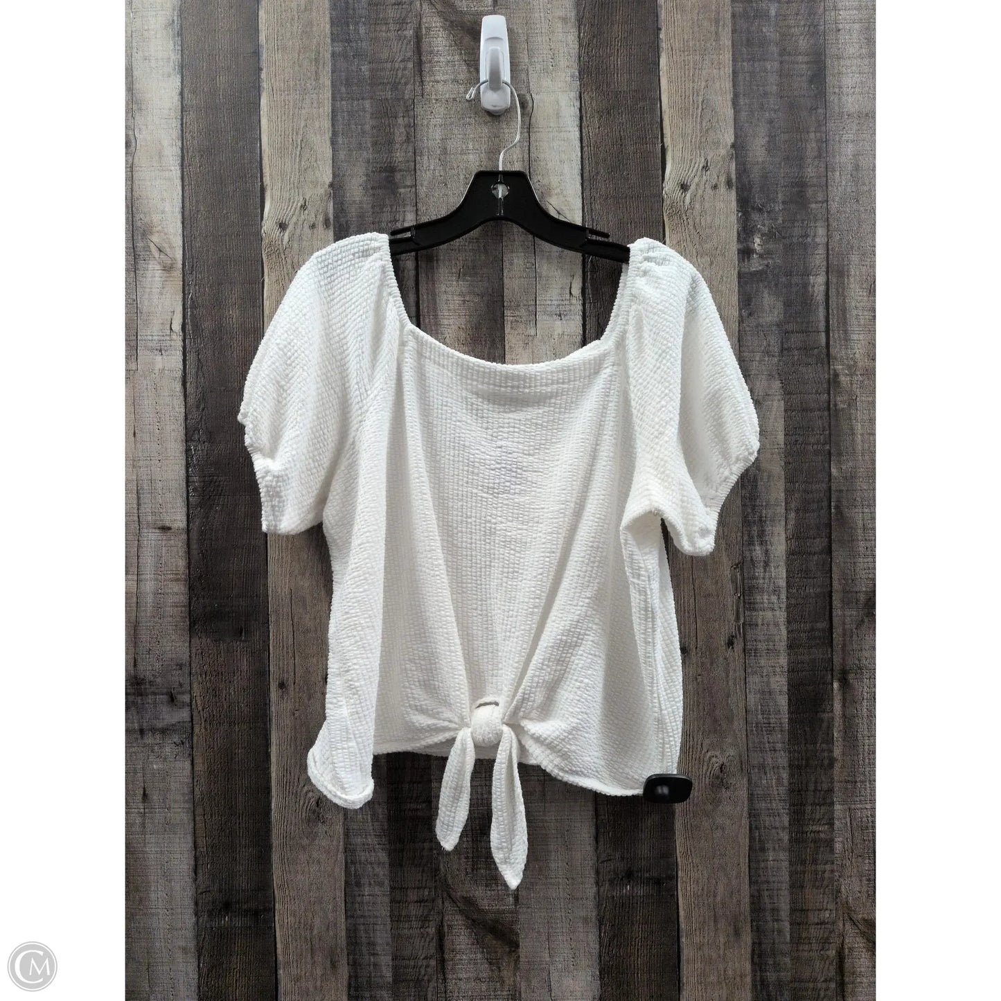 Top Short Sleeve By Loft In White, Size: L