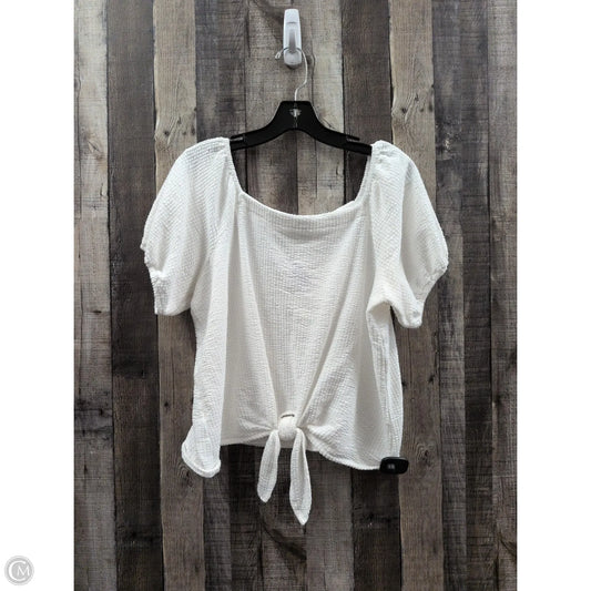 Top Short Sleeve By Loft In White, Size: L