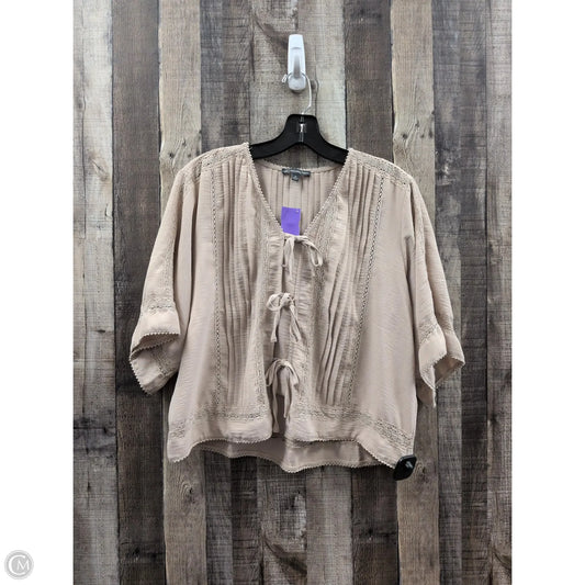 Top Short Sleeve By Adrianna Papell In Tan, Size: M