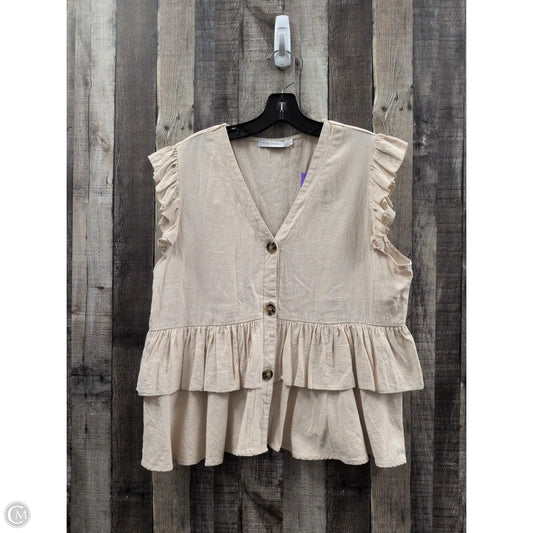 Top Sleeveless By Miss Sparkling In Tan, Size: Xl