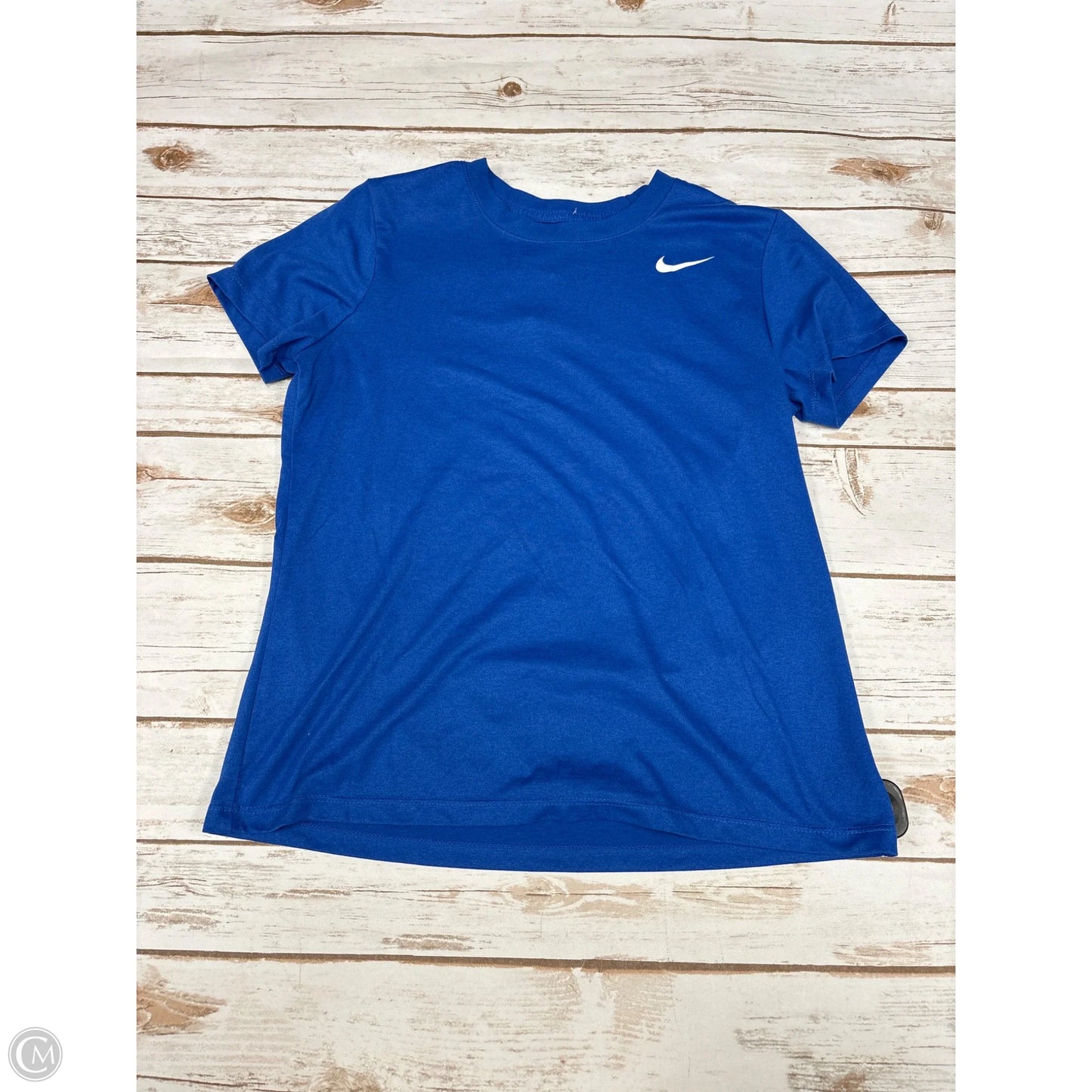 Athletic Top Short Sleeve By Nike In Blue, Size: M