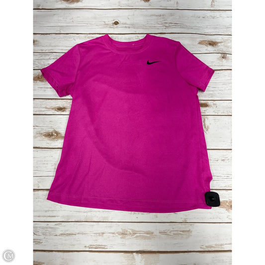 Athletic Top Short Sleeve By Nike In Pink, Size: M