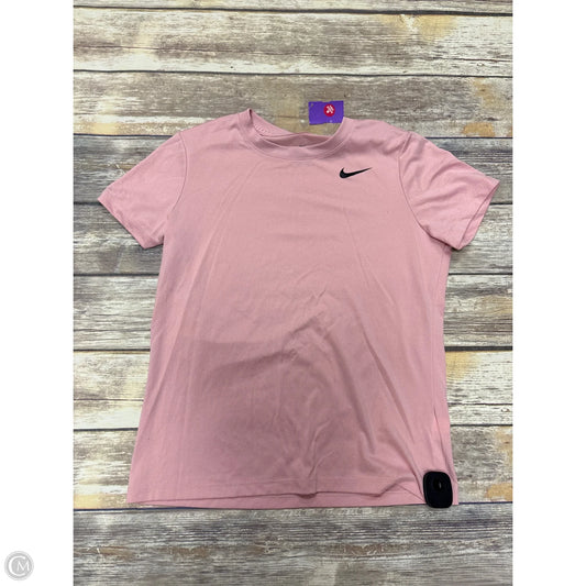 Athletic Top Short Sleeve By Nike In Pink, Size: M