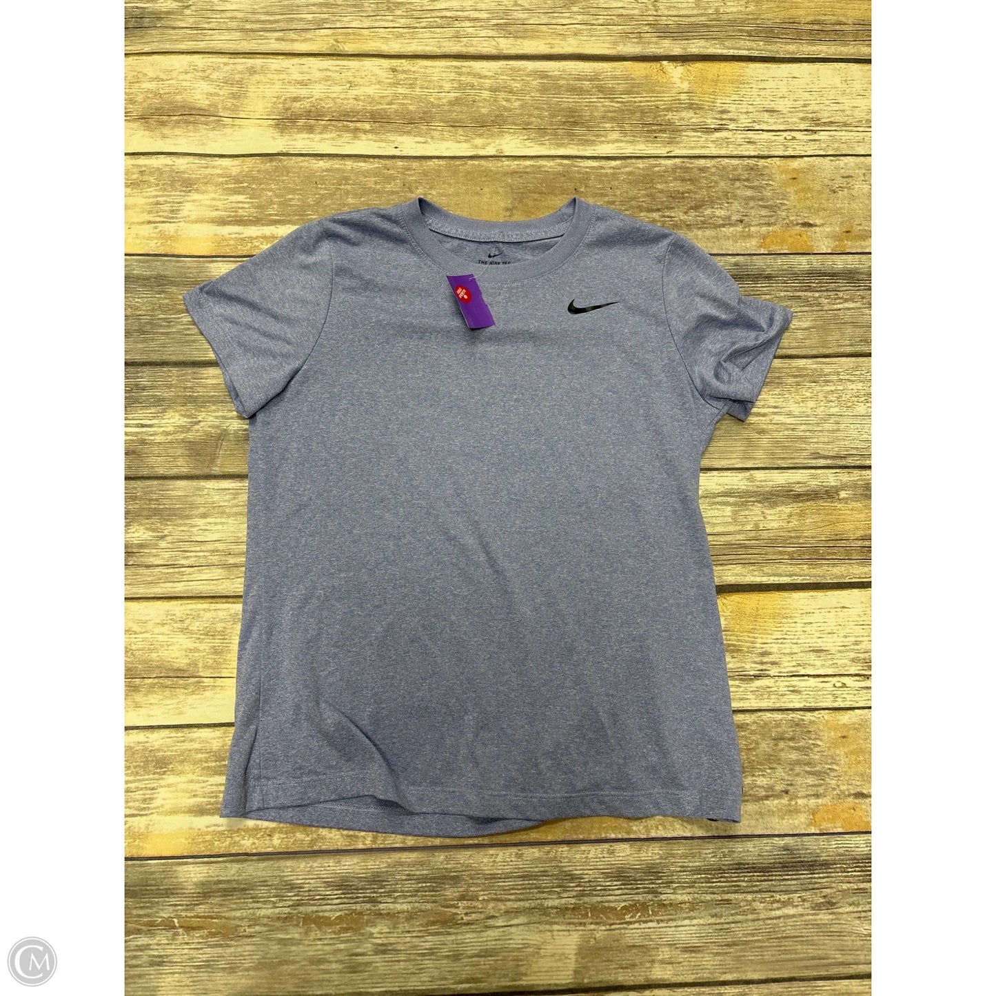 Athletic Top Short Sleeve By Nike In Blue, Size: M