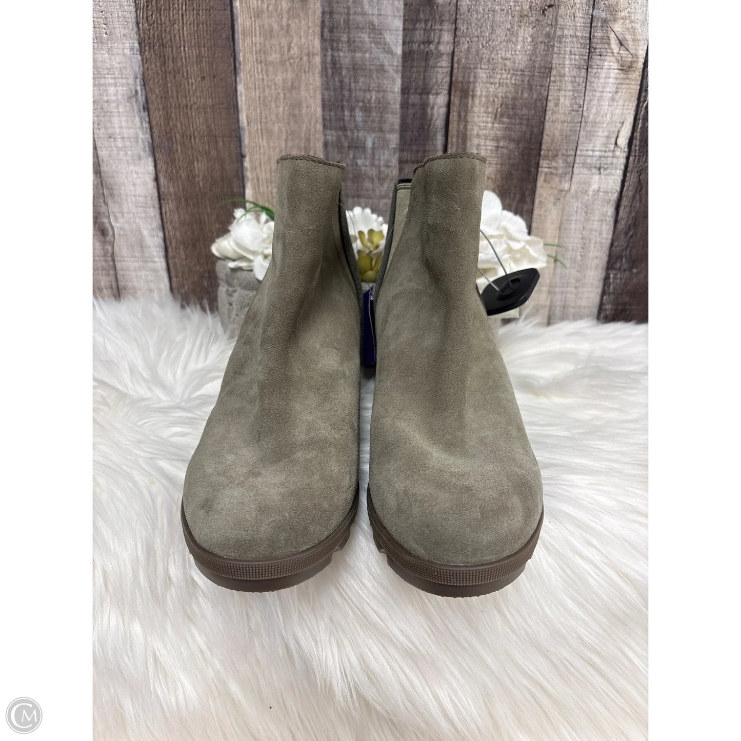 Shoes Heels Wedge By Sorel In Green, Size: 9.5