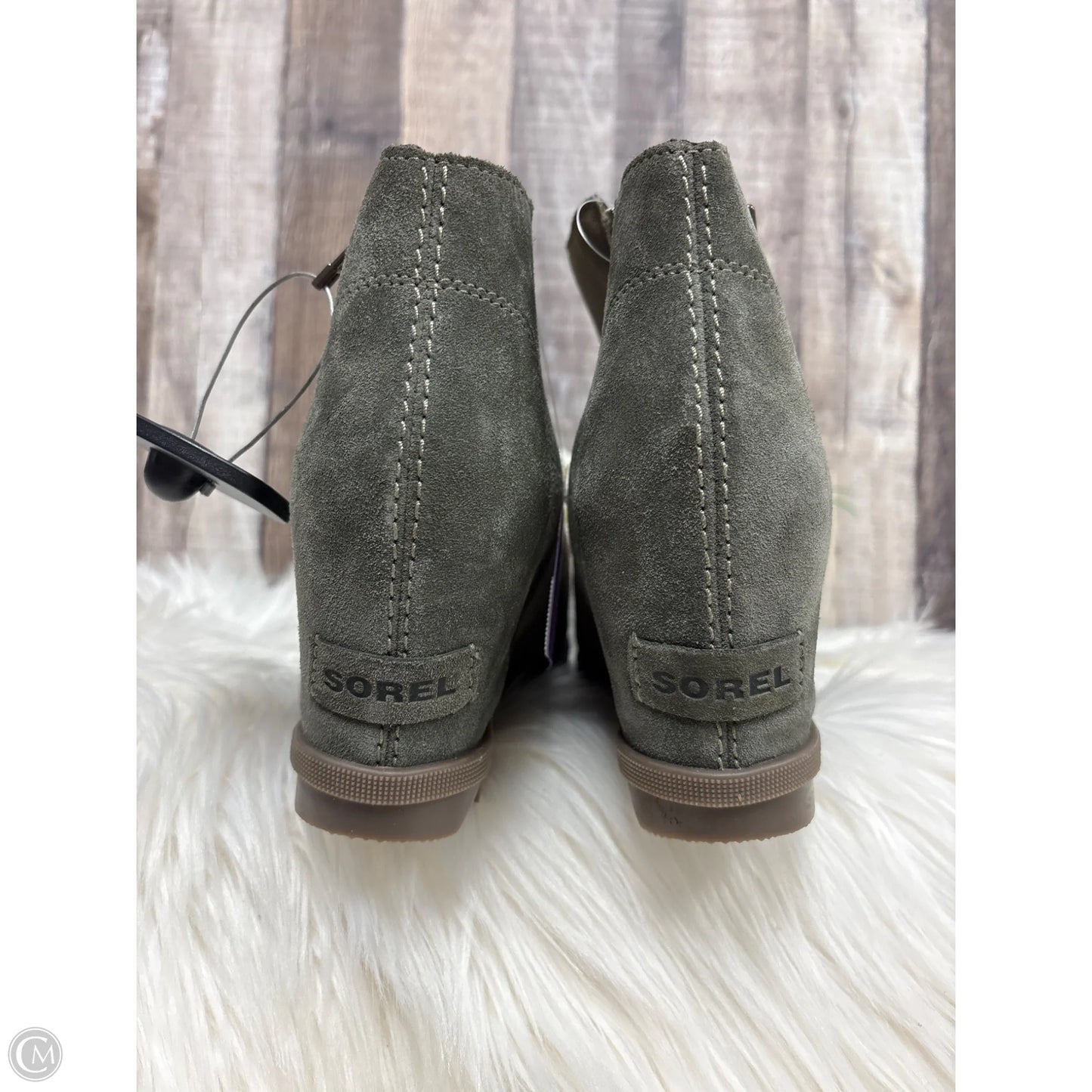 Shoes Heels Wedge By Sorel In Green, Size: 9.5