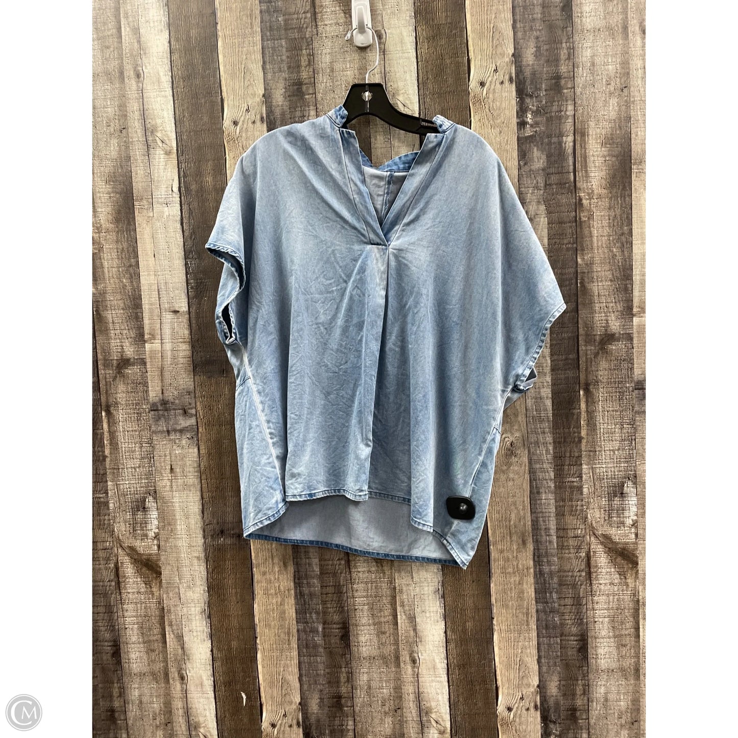 Top Short Sleeve By Cmf In Blue & Brown, Size: M