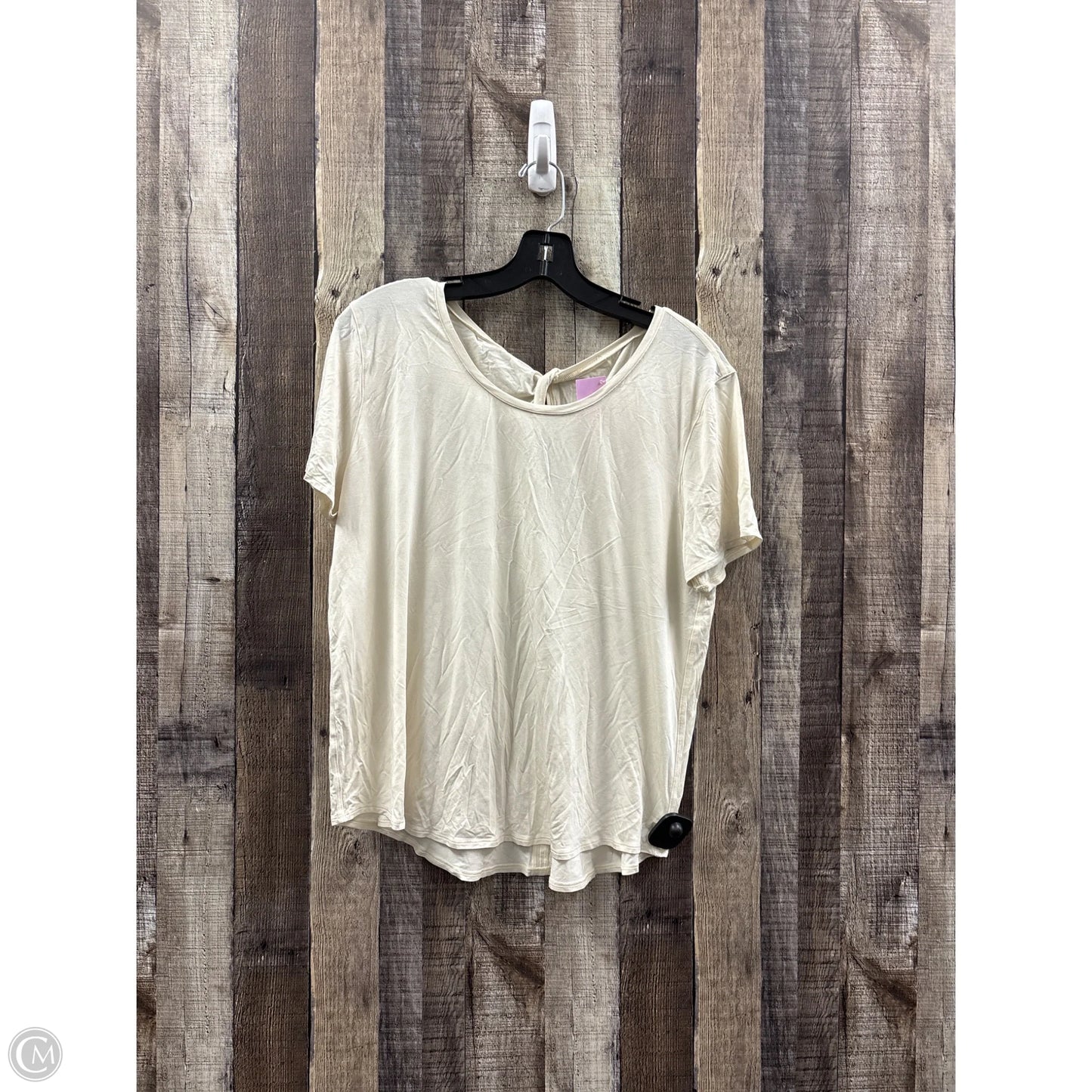 Athletic Top Short Sleeve By Lululemon In Beige, Size: M