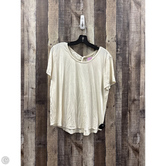 Athletic Top Short Sleeve By Lululemon In Beige, Size: M
