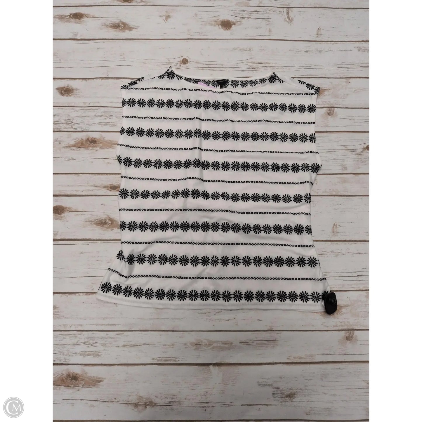 Top Sleeveless By Ann Taylor In Black & White, Size: M