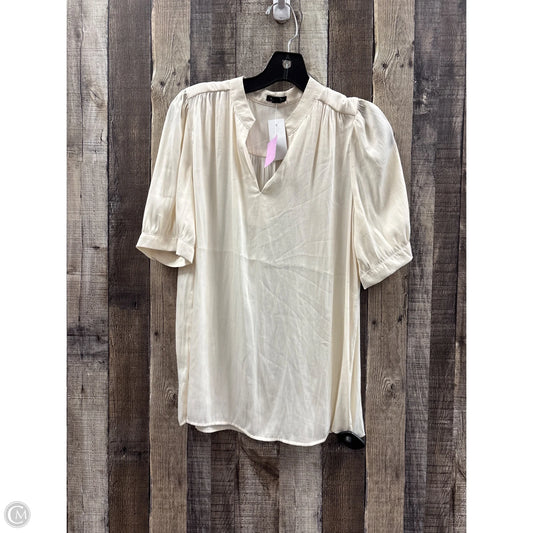 Top Short Sleeve By Ann Taylor In Beige, Size: S