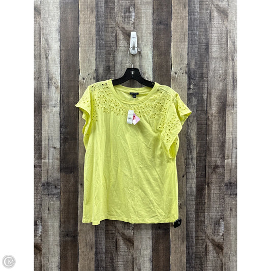 Top Short Sleeve By Ann Taylor In Yellow, Size: S