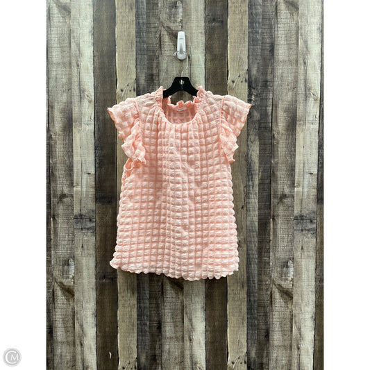 Top Short Sleeve By Ces Femme In Peach, Size: L