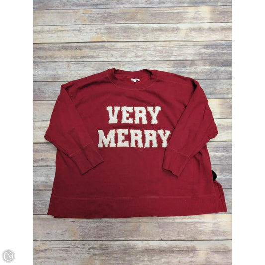Sweatshirt Crewneck By Maurices In Red, Size: 3x