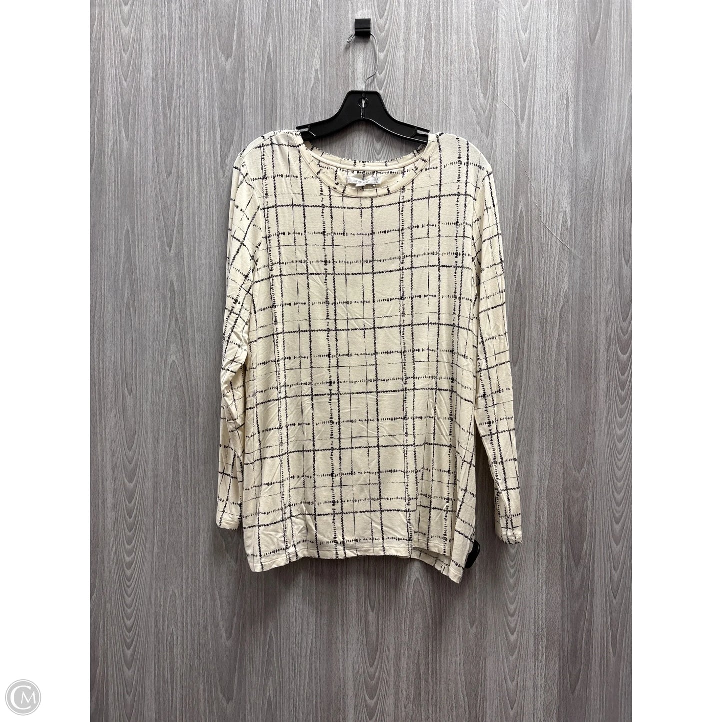 Top Long Sleeve By Chicos In Plaid Pattern, Size: Xl