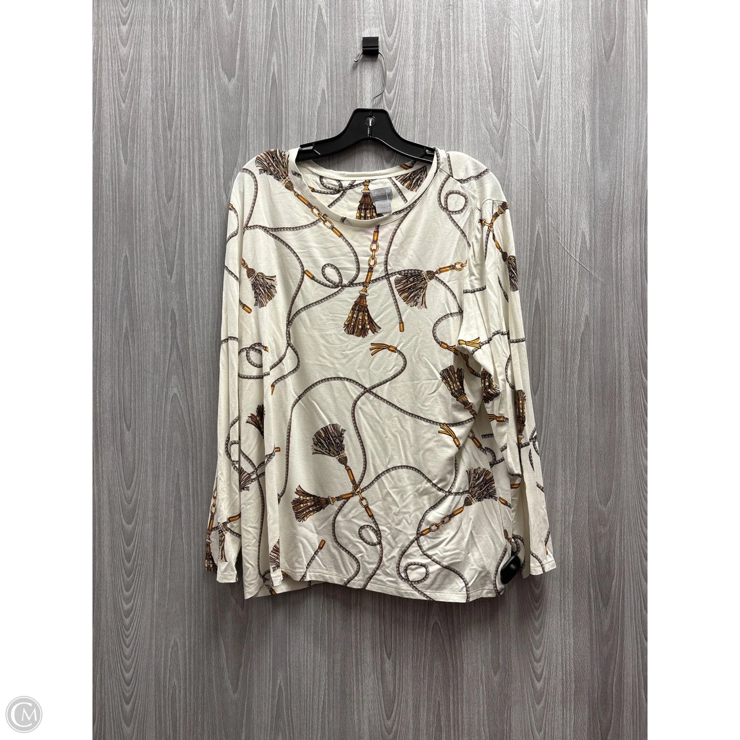 Top Long Sleeve By Chicos In Cream, Size: Xl