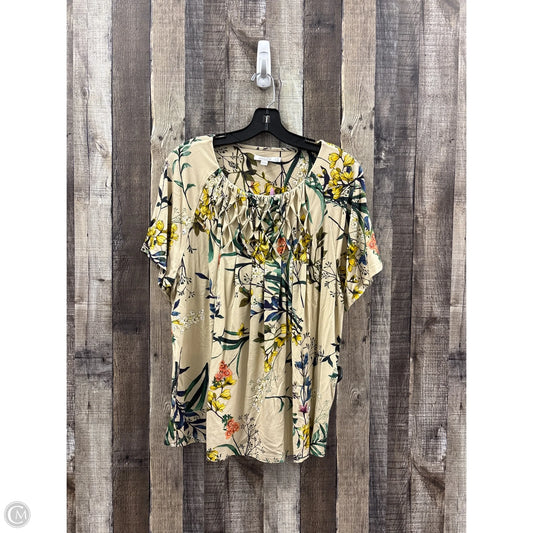 Top Short Sleeve By Chicos In Multi-colored, Size: Xl