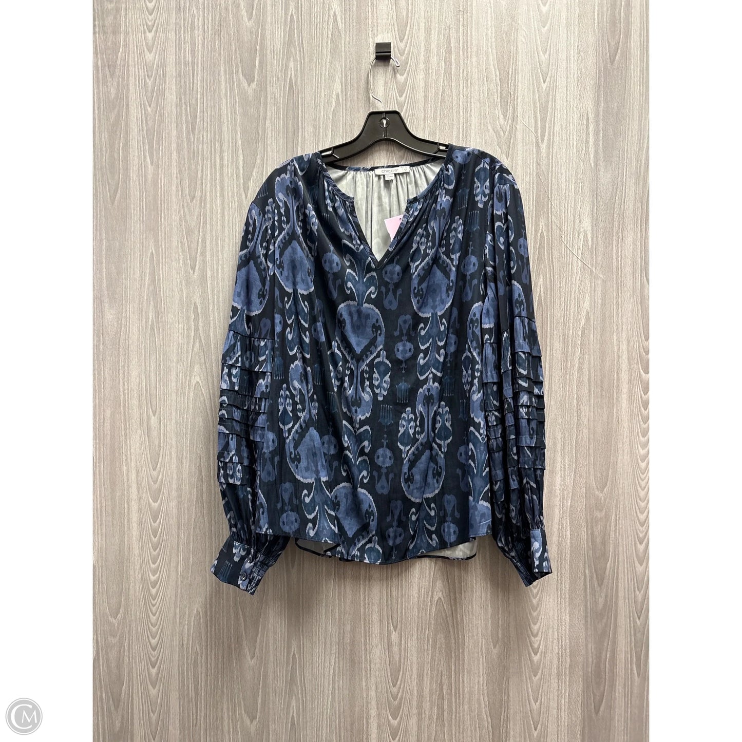 Top Long Sleeve By Chicos In Blue, Size: Xl