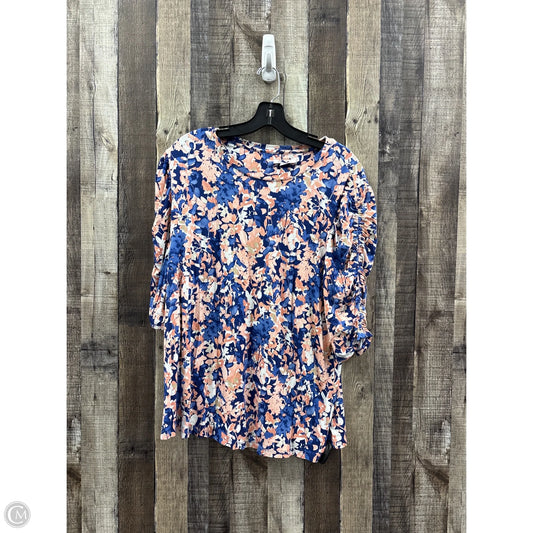 Top 3/4 Sleeve By Chicos In Multi-colored, Size: Xl