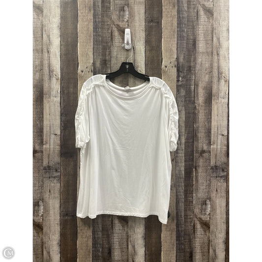 Top Short Sleeve By Chicos In White, Size: Xl