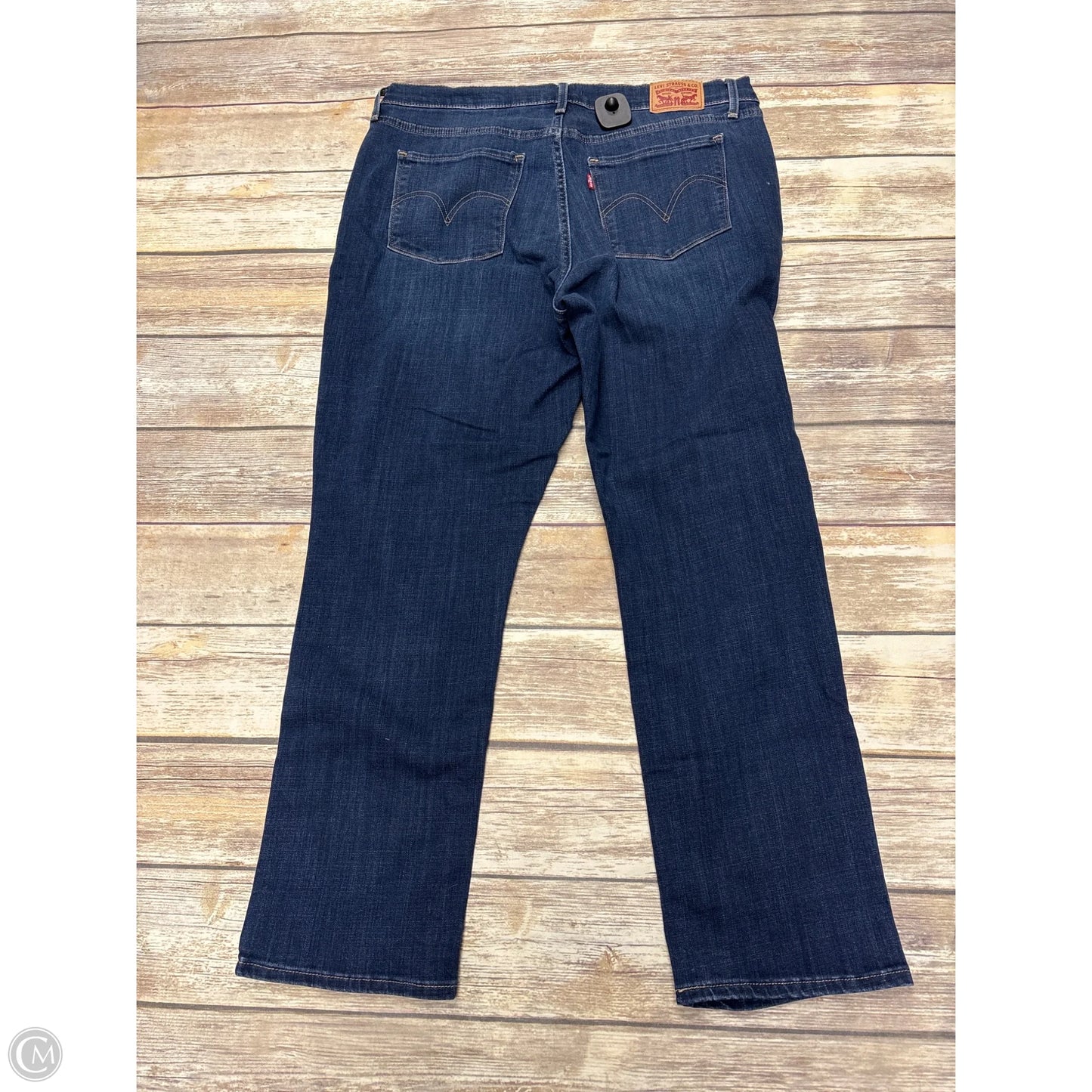 Jeans Straight By Levis In Blue Denim, Size: 14