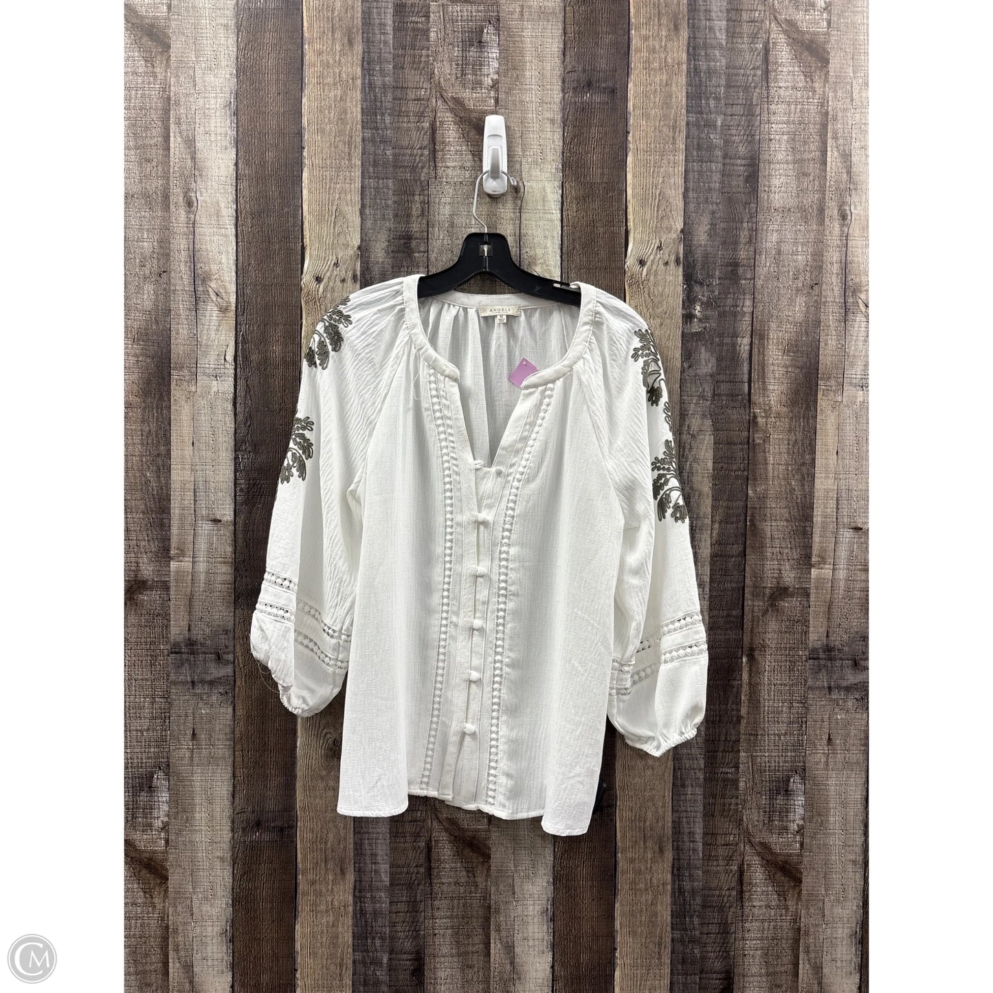 Top Long Sleeve By Angels In White, Size: M