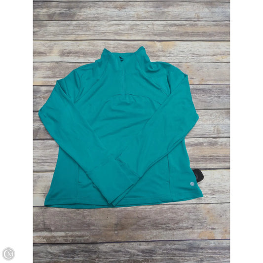 Athletic Top Long Sleeve Collar By Apana In Green, Size: L