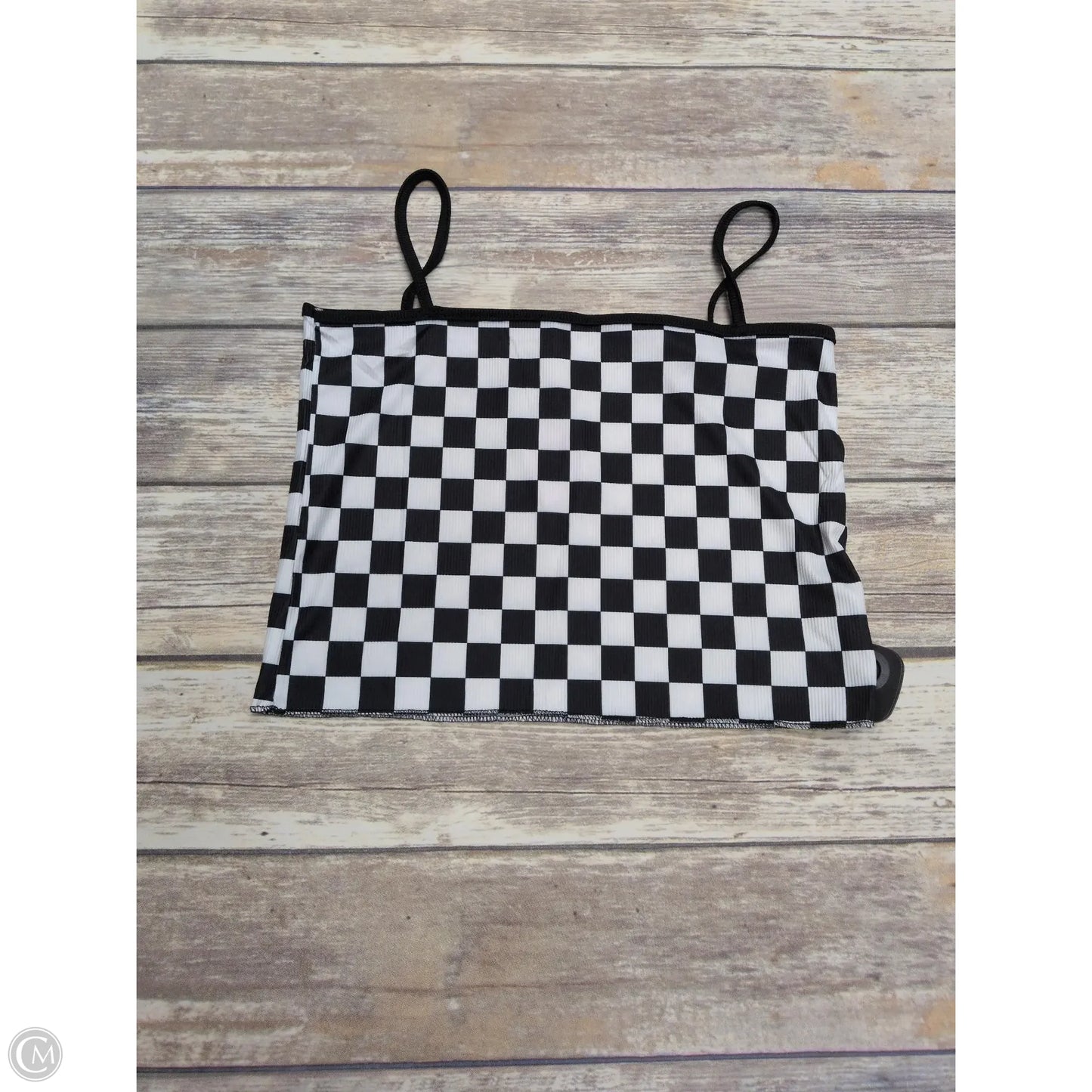 Top Sleeveless By Cme In Checkered Pattern, Size: L