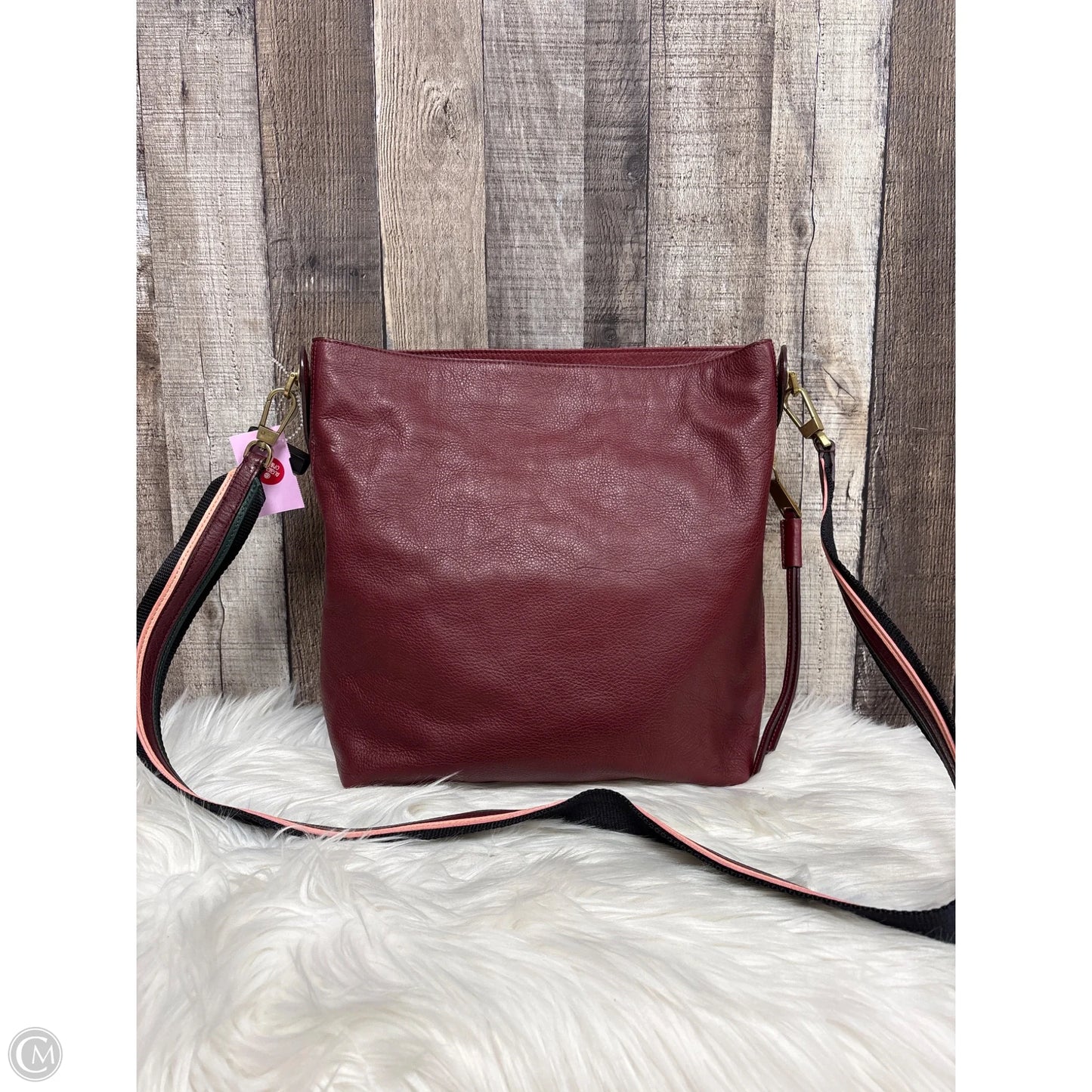 Handbag Leather By Fossil, Size: Large