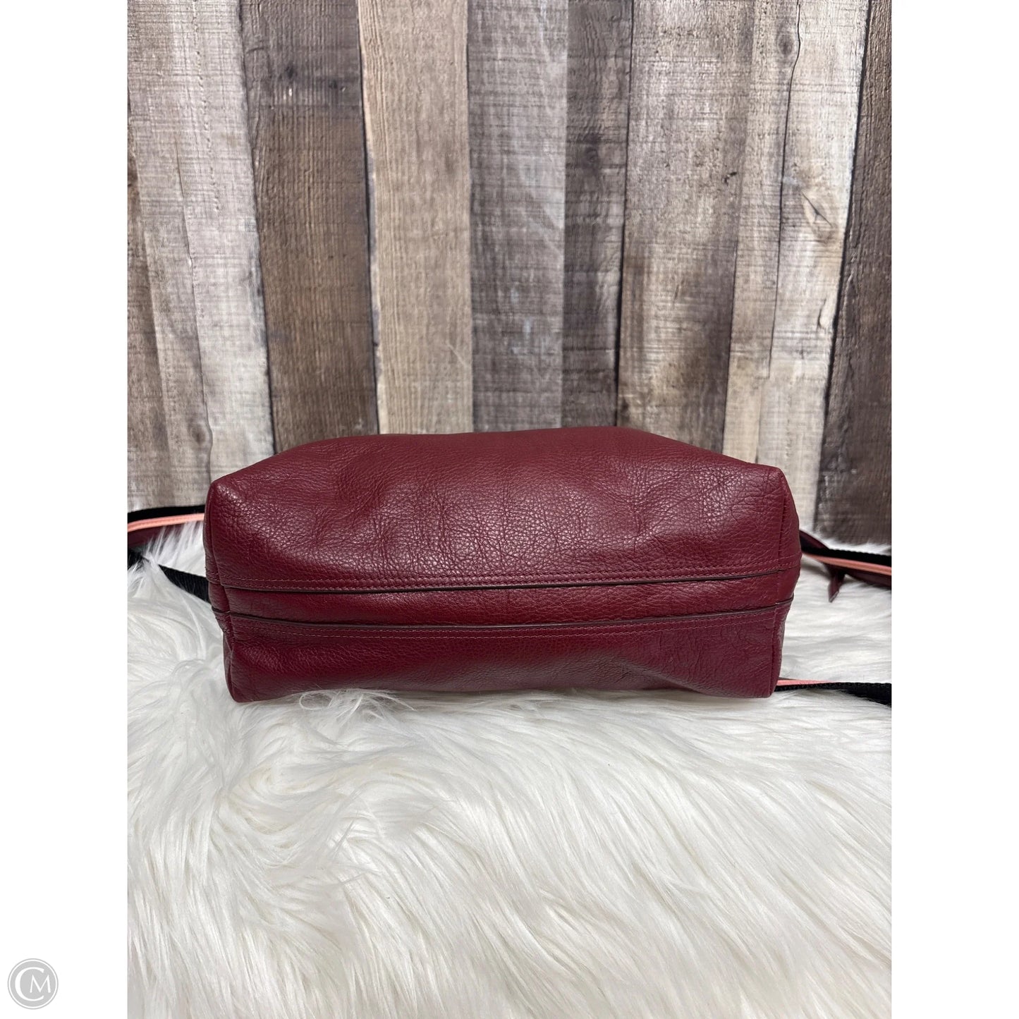 Handbag Leather By Fossil, Size: Large