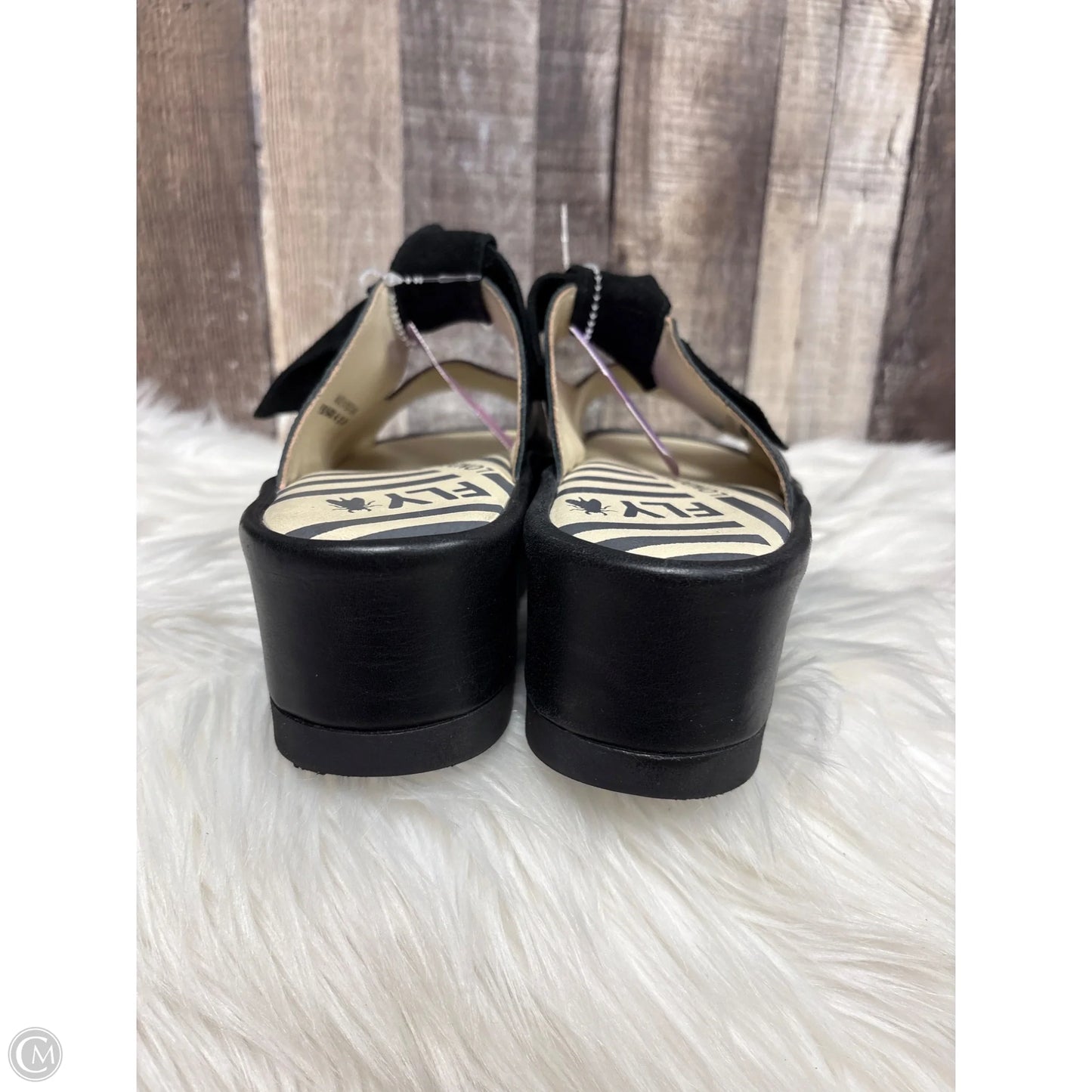 Sandals Heels Platform By Fly London In Black, Size: 9