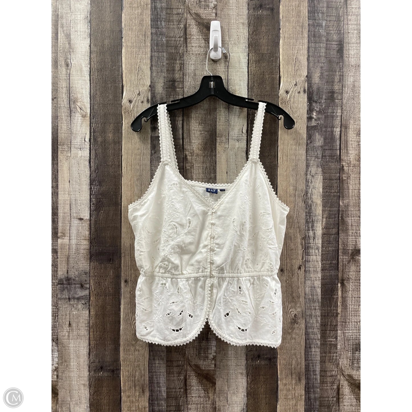 Top Sleeveless By Gap In White, Size: L