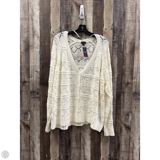 Sweater Cardigan By Torrid In White, Size: 3x