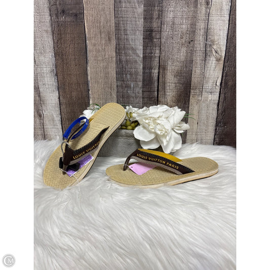 Sandals Luxury Designer By Louis Vuitton In Beige, Size: 7