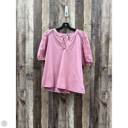 Top Short Sleeve By Emily Daniels In Mauve, Size: M