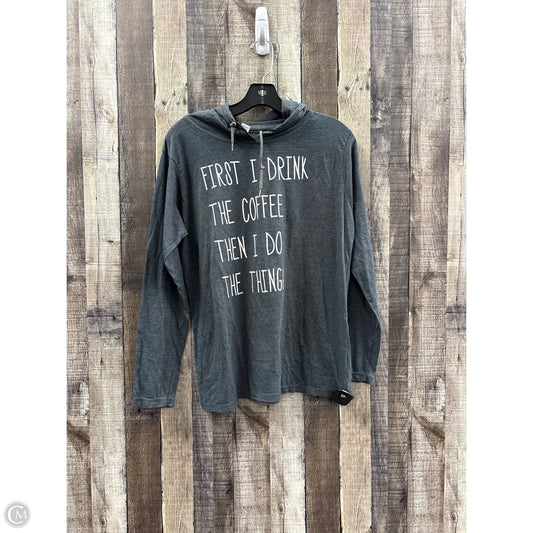 Top Long Sleeve Basic By Anvil In Grey, Size: L