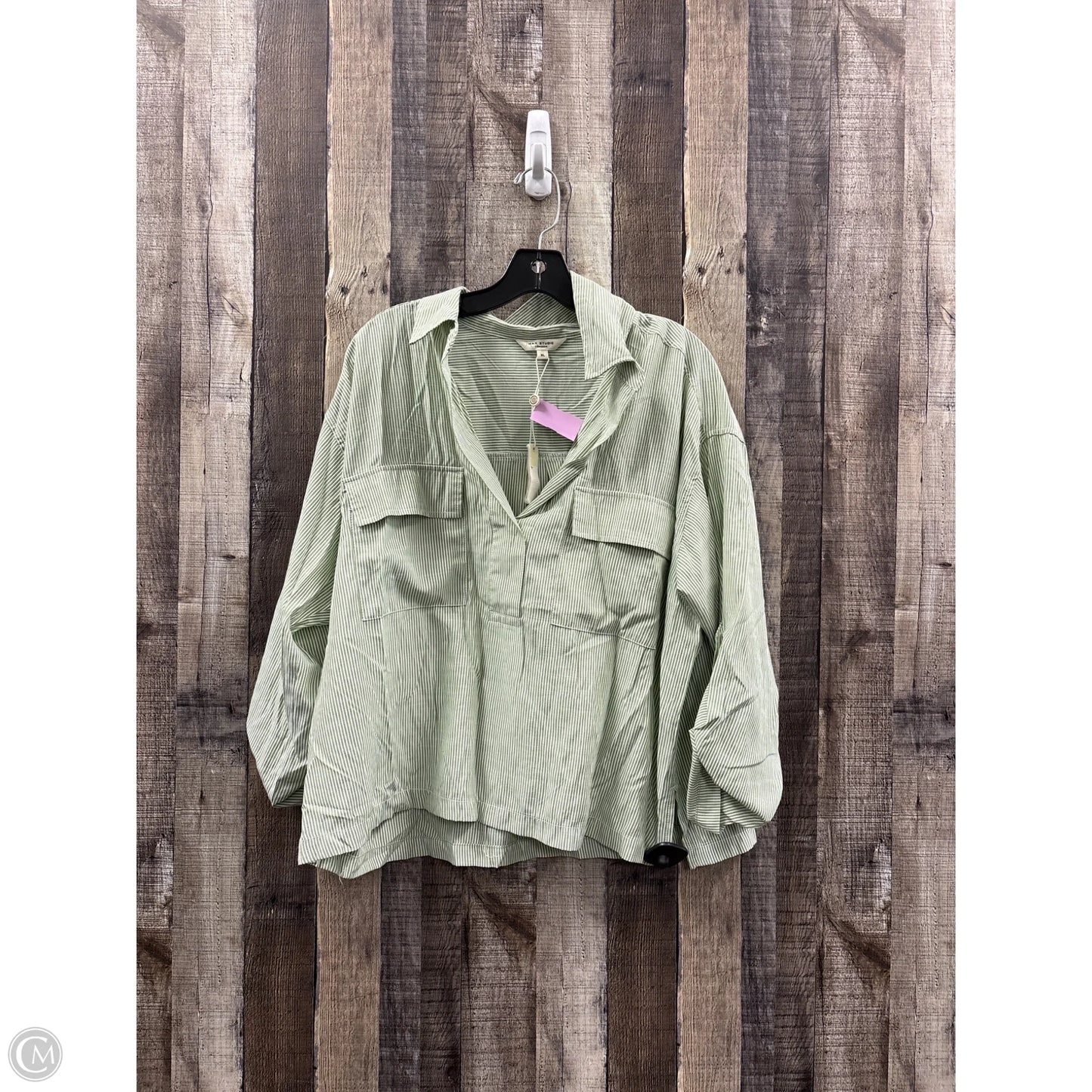 Top Short Sleeve By Max Studio In Striped Pattern, Size: Xl
